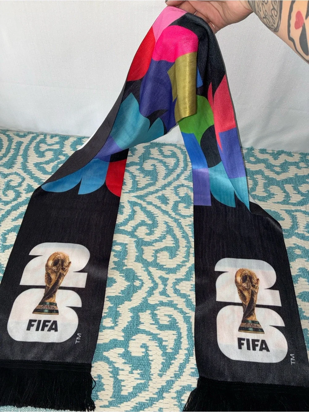 Black Multicolor World Cup Fan Scarf FIFA